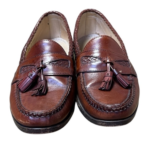 Allen Edmonds Maxfield Tassel Loafers Men\'s 8.5 D Brown Leather Slip On Shoes